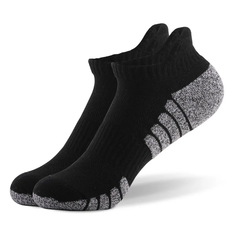Cotton Thickened Low Cut Running Socks Breathable Mesh