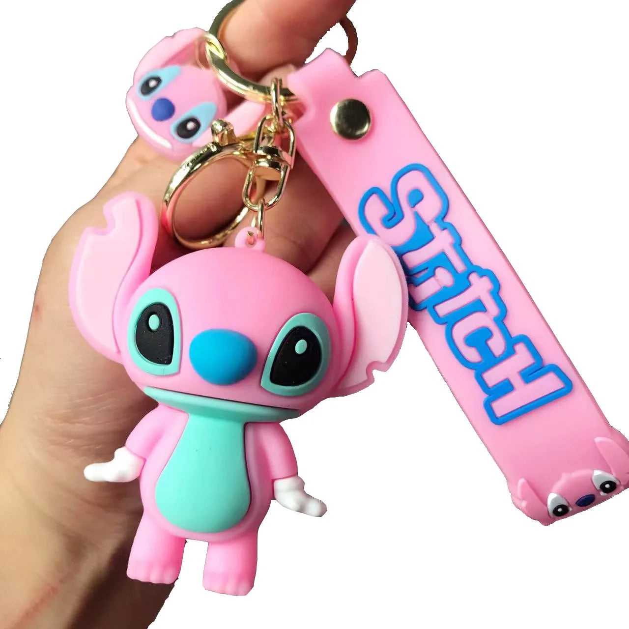 Kawaii Anime Disney Keychain Set Featuring Mickey Mouse, Minnie, Lilo & Stitch