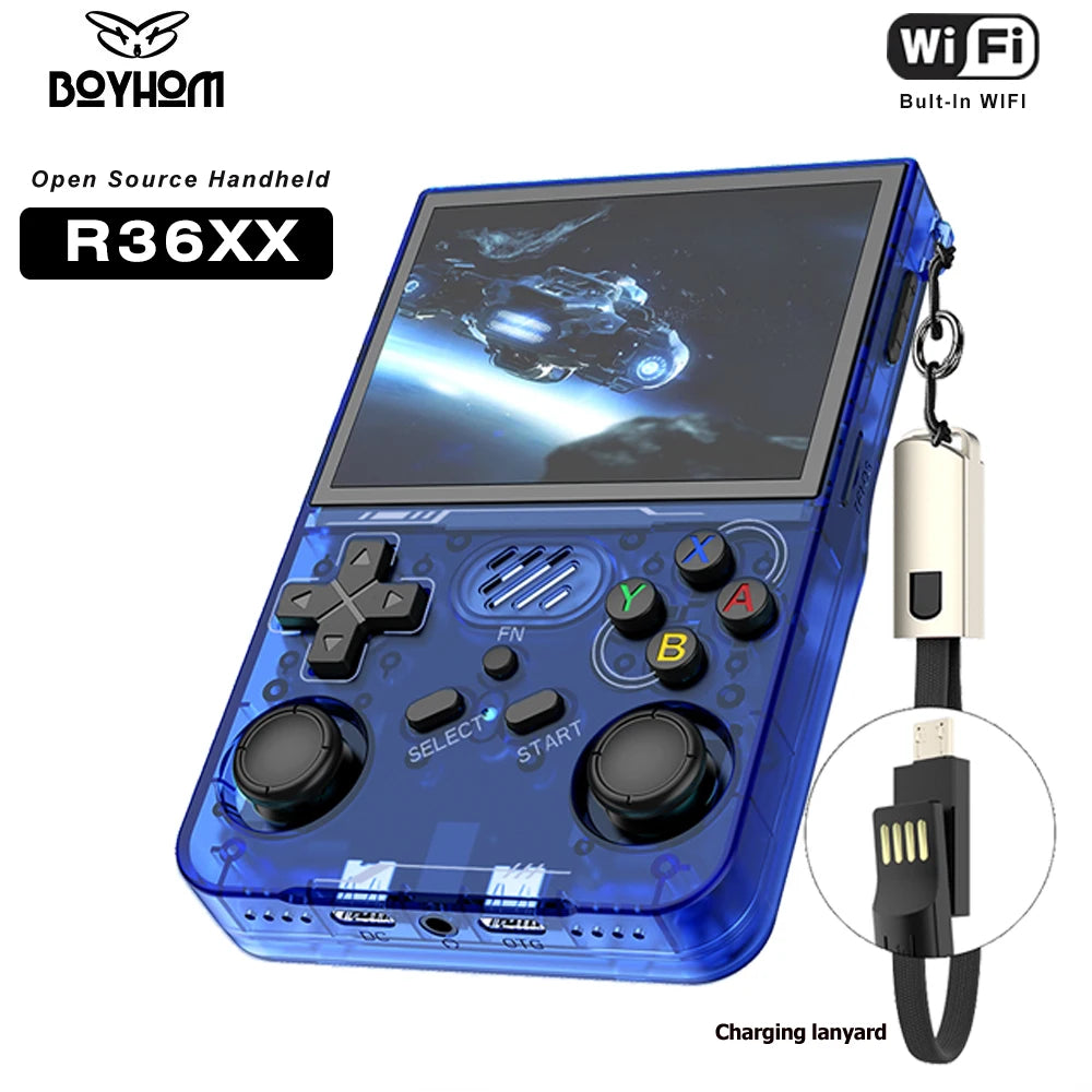 BOYHOM R36XX Retro Handheld Console Open Source Linux 3.5 Inch IPS Screen Portable Game Player 64GB Storage Expandable To 256GB 15000 Games Type C