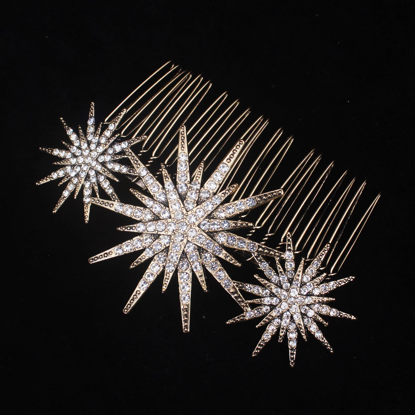 Bridal Crystal Hair Comb - Elegant Hair Clips & Pins for Brides A. Gold Star