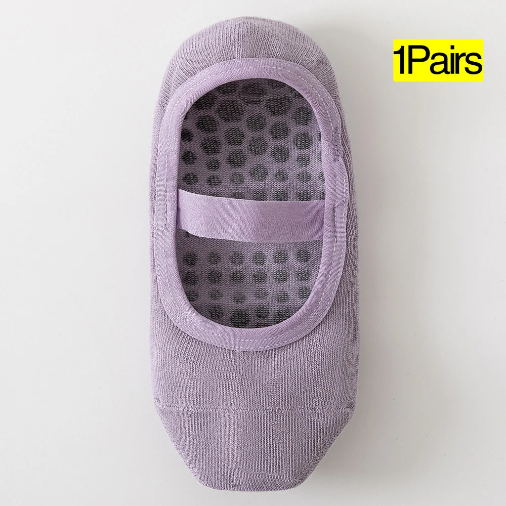 Single Strap Non Slip Yoga Socks Women Pilates Grip