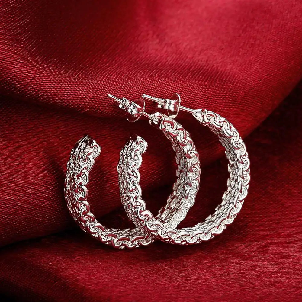 925 Sterling Silver Charm Stud Earrings For Women Party