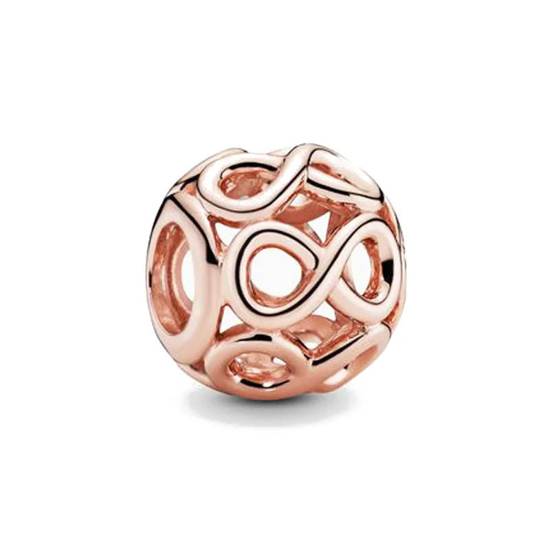 925 Silver Plated Rose Gold Blue Green DIY Beads Necklace