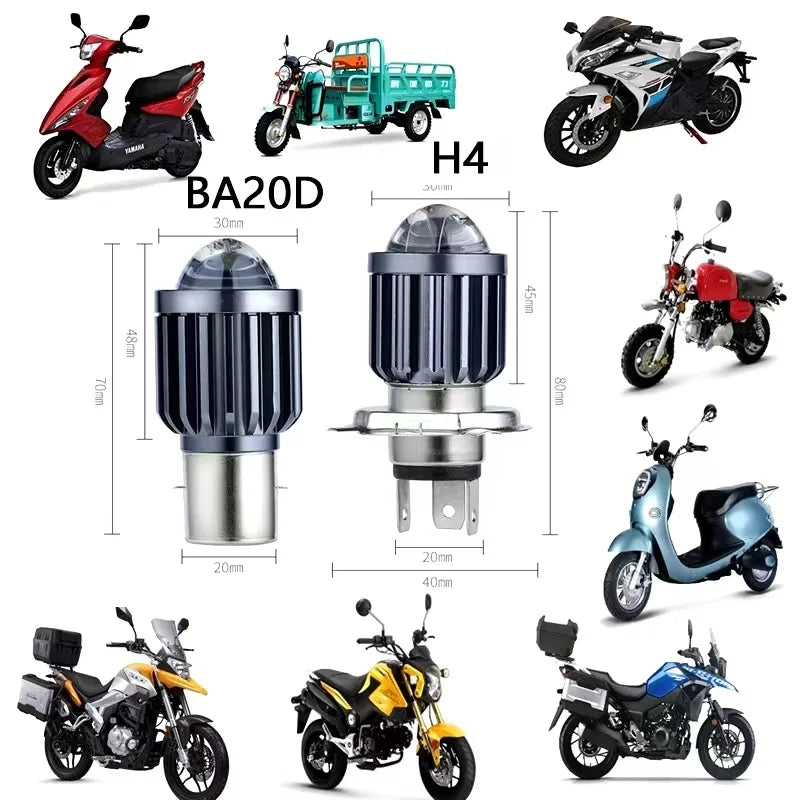 H4 LED Motorcycle Headlight 6000K 10000LM Hi Lo Beam