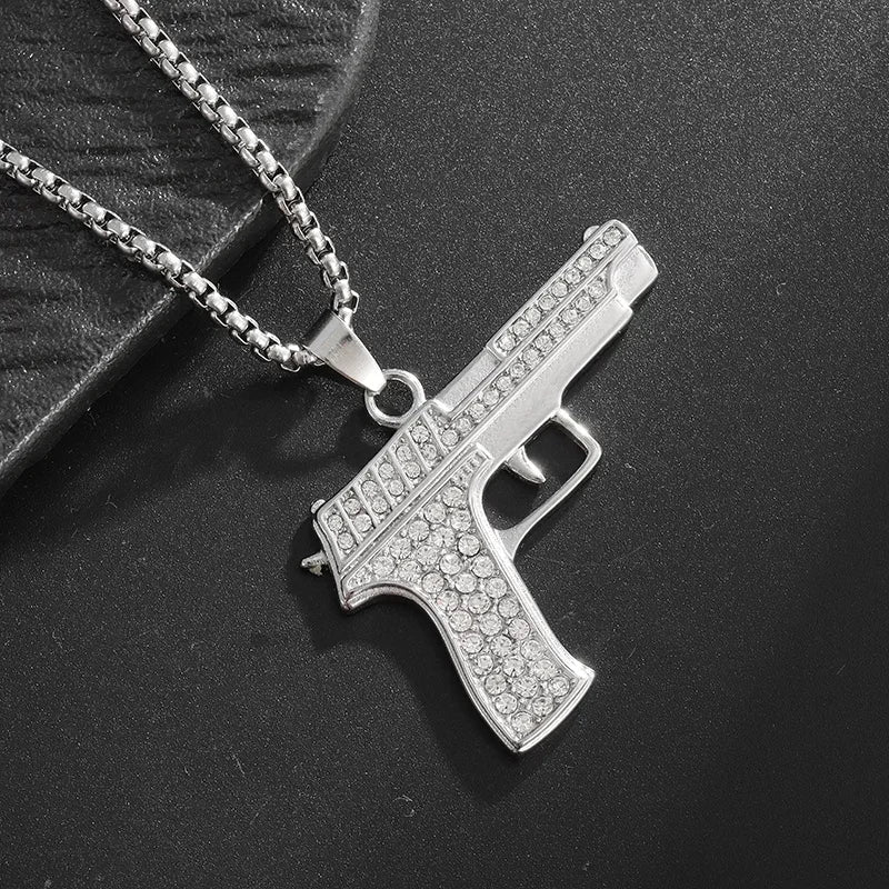 Cubic Zirconia Hip Hop XO Pendant Necklace for Men and Women