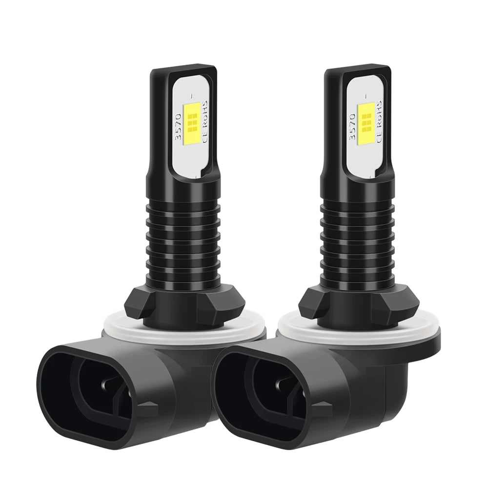High Power 120W Fanless Fog Light Bulbs H4 H7 9005 9006 H11 5202 H3 880 881 6500K Bright White 12V 24V 2Pcs