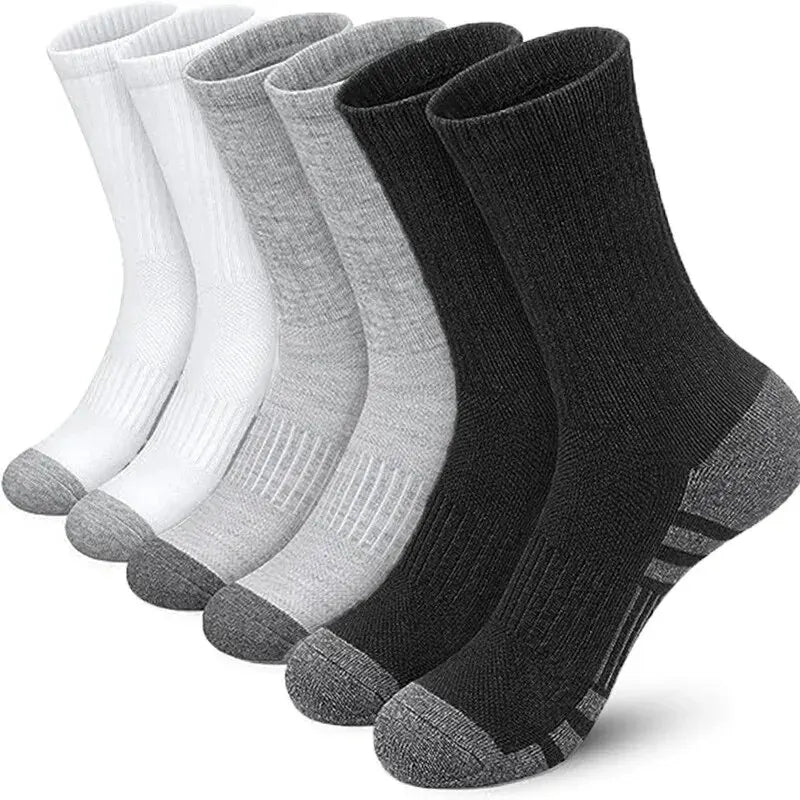 6 or 12 Pairs Men's Outdoor Gym Socks Soft Comfortable Ground-Grip Football Crew Socks Large Size
