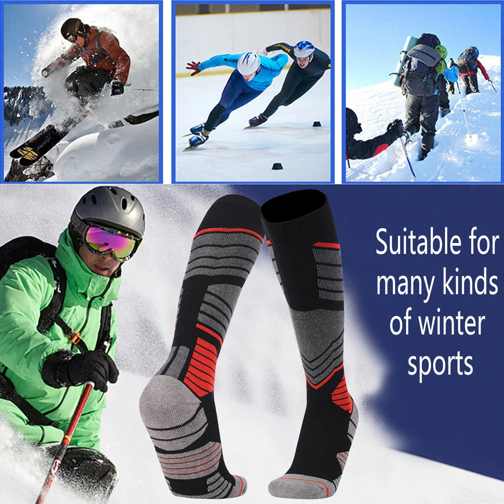 Mens Thermal Knee High Ski Socks For Winter Sports Outdoor