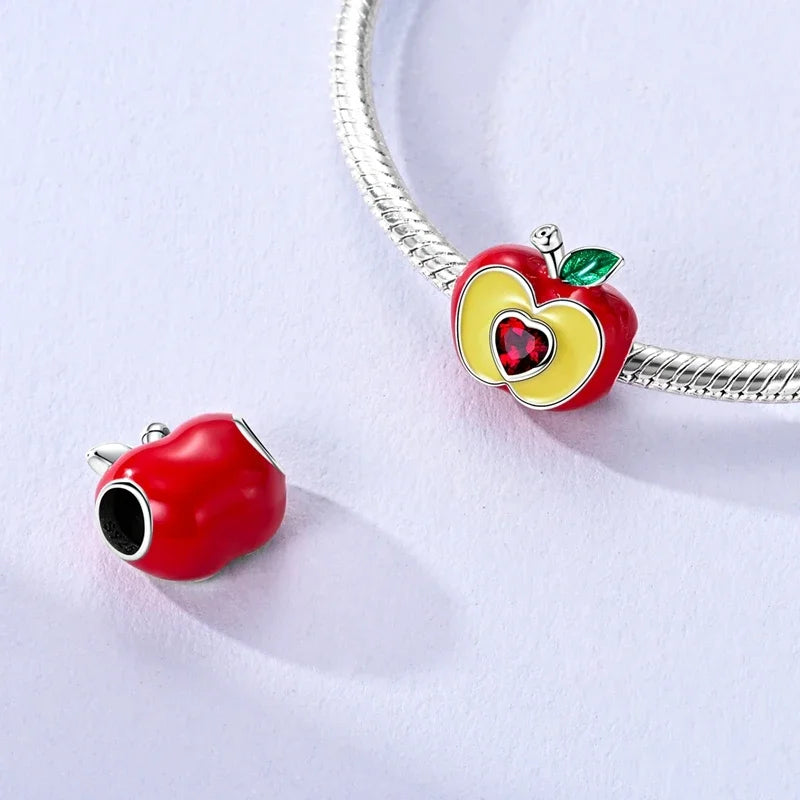 Sterling Silver Cat and Flower Heart Charm for DIY Bracelet Jewelry KTC1660