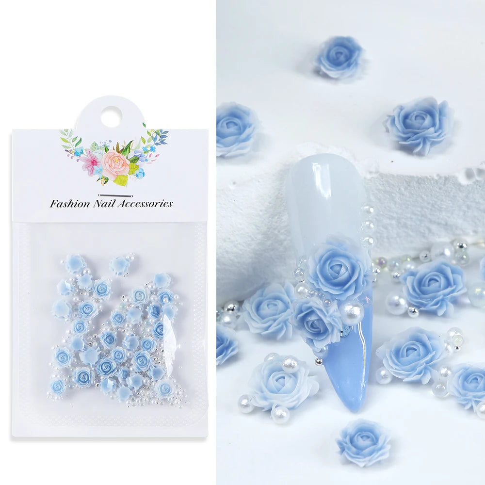 Resin Filler Rose Mixed Pearl Art Decorations for DIY Jewelry Making and Craft Projects