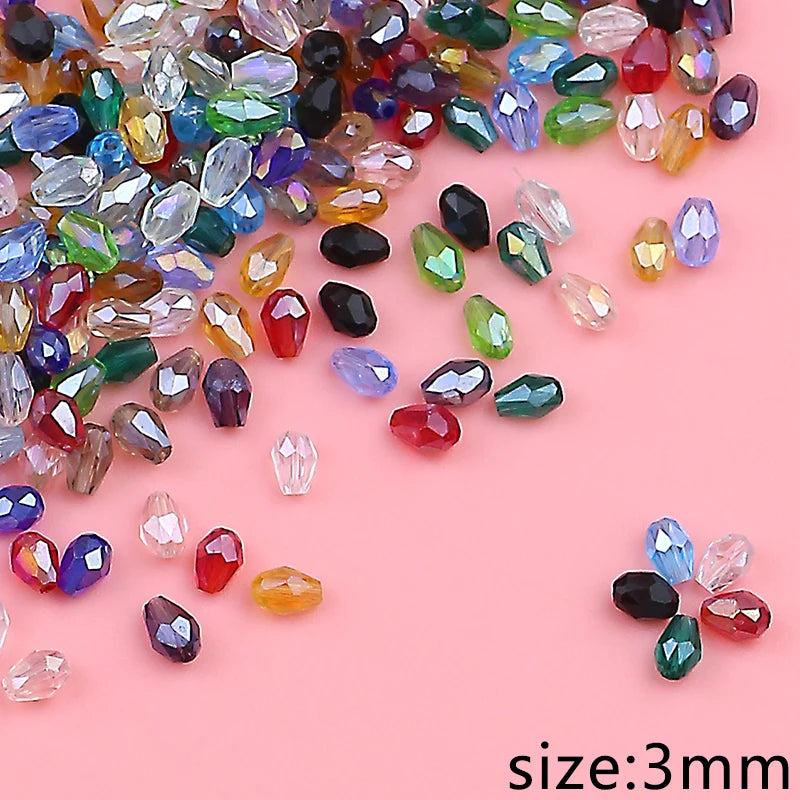 Exquisite Austrian Crystal Beads 3x5mm 100PCS for DIY Jewelry Bracelets and Necklaces