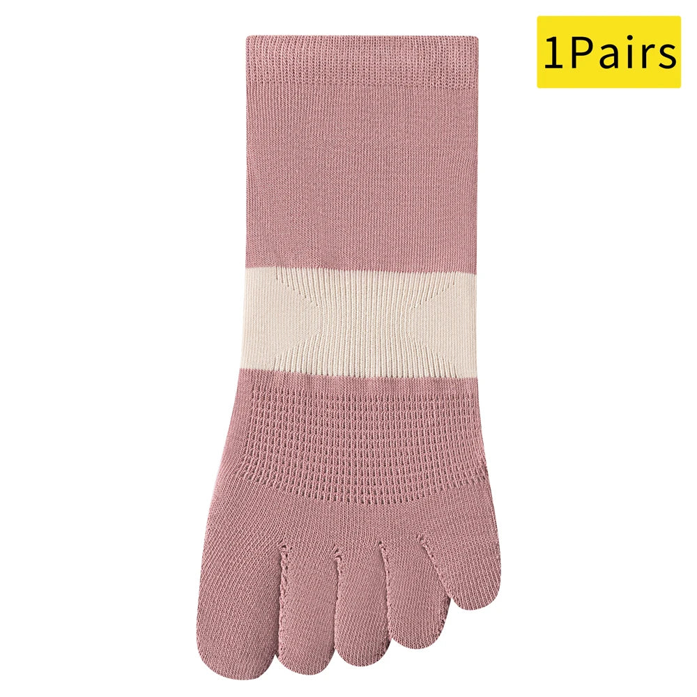 Trendy Non Slip Mesh Five Toe Yoga Socks For Women Pilates