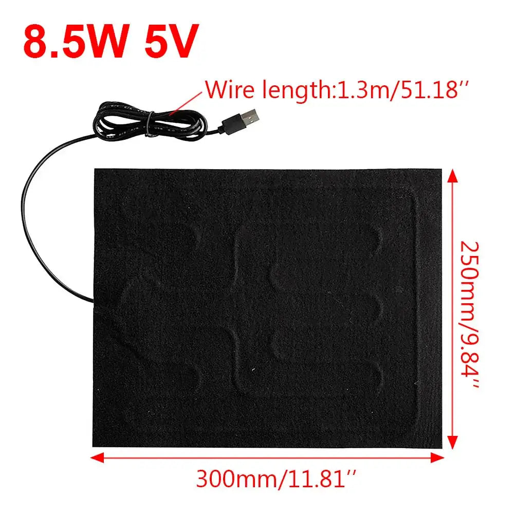USB Heating Pad Folding Heated Sheet Car Seat Warmer Mat Default Title