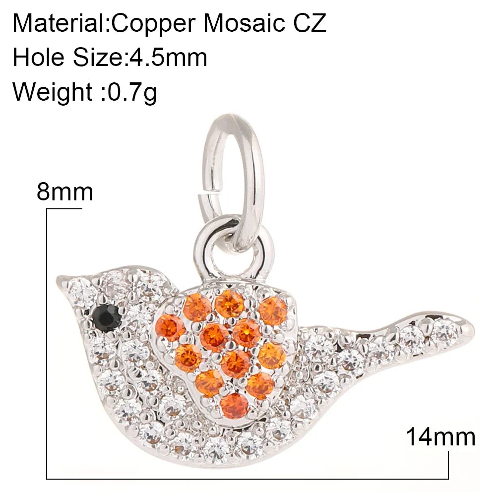 Charming Gold Moon Flower Bird Pendant for DIY Jewelry Making