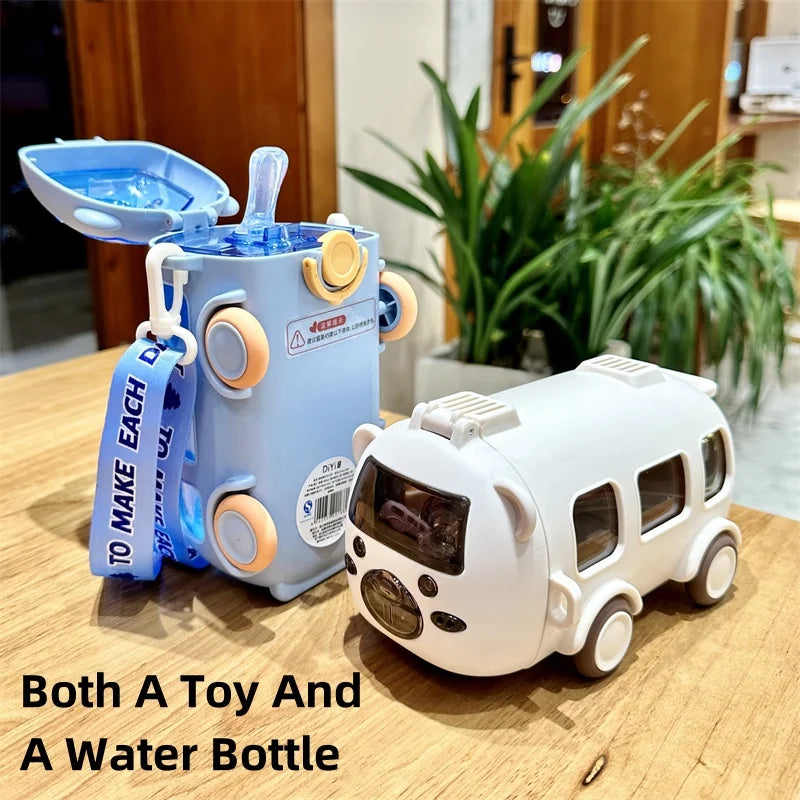 Kids Cute Cartoon Straw Water Bottle Leakproof BPA Free