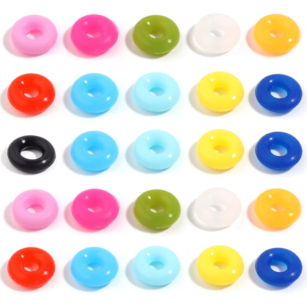 Colorful Silicone Stopper Rings for DIY Jewelry Making - 100Pcs Elastic Positioning Beads for Bracelets and Necklaces