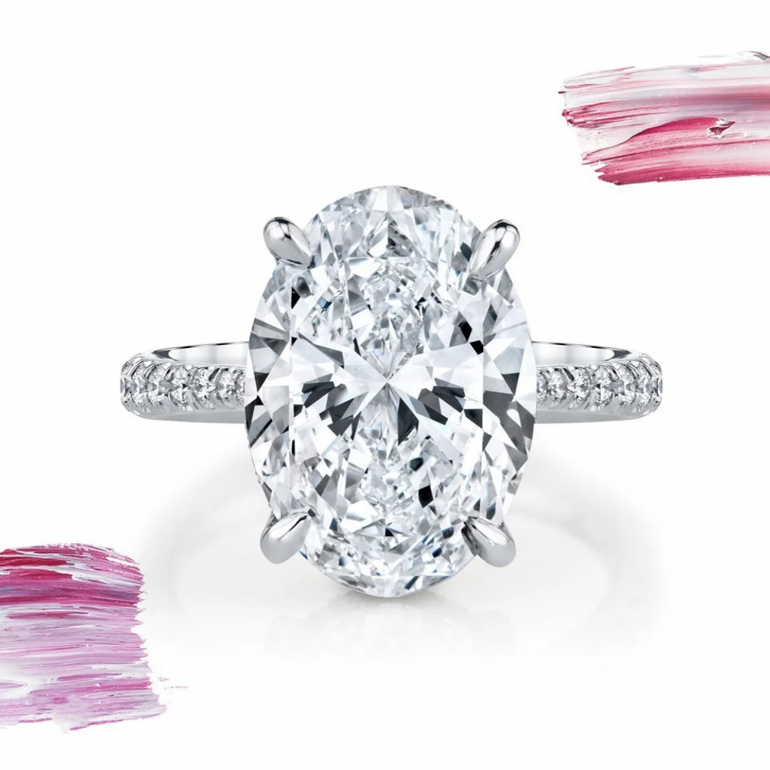 Luxury 925 Sterling Silver Oval Square Simulated Diamond Engagement and Wedding Ring for Women