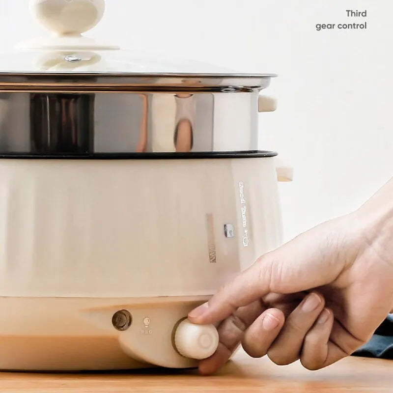 220V Multi Cookers Single/Double Layer Electric Pot for 1-2 People