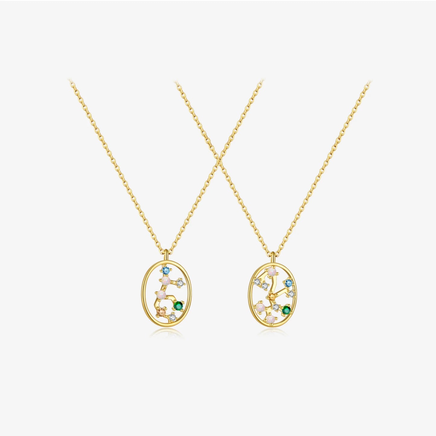 Vewant Women's 925 Sterling Silver Gold Constellation Pendant Necklace with Snake Chain