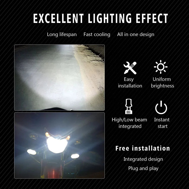 H4 H6 BA20D Motorcycle LED Headlight 6000K 12V COB Hi