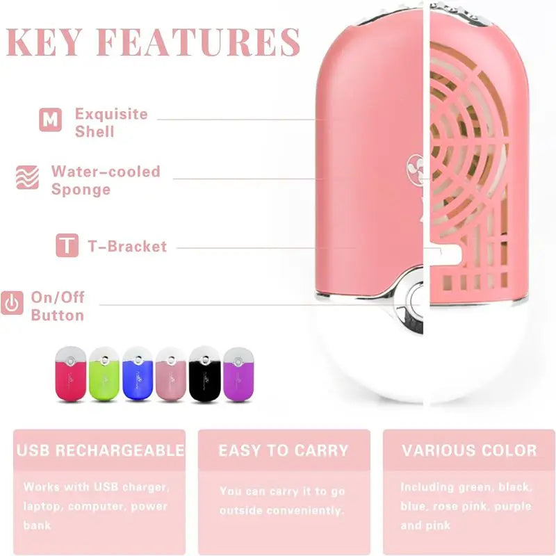 Usb Rechargeable Portable Mini Fan Bladeless Handheld Dryer