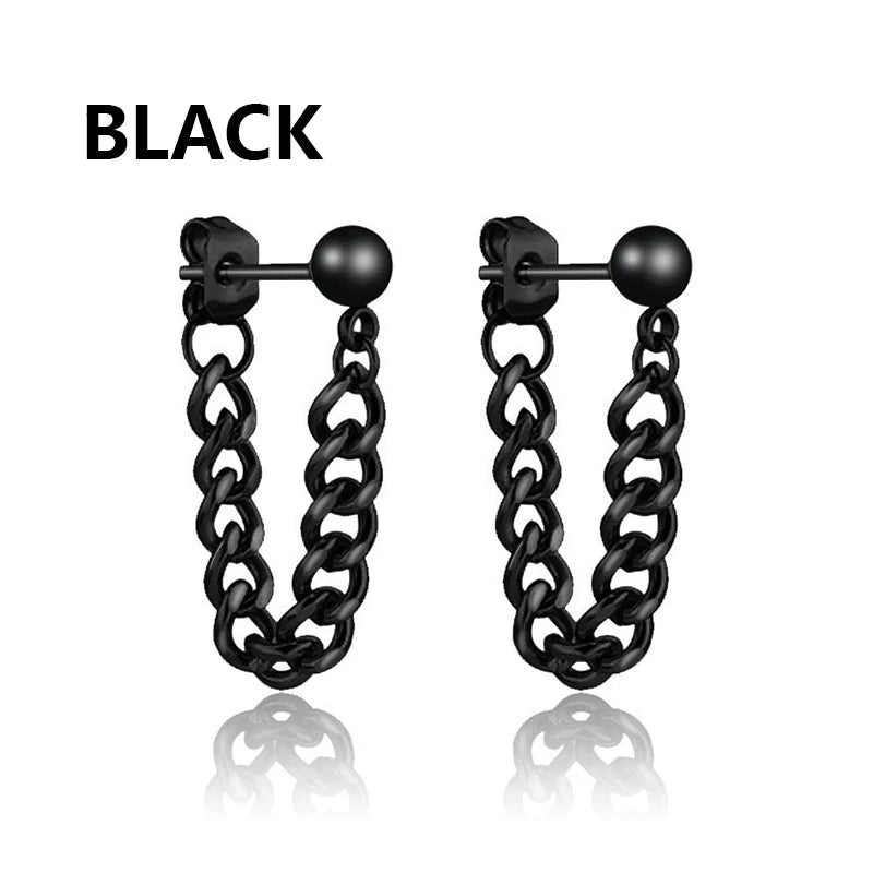 Punk Stainless Steel Stud Earrings Set for Men and Women Type7