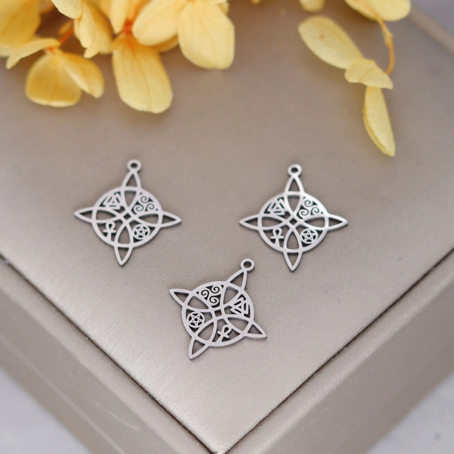 Elegant DIY Amulet Set: Phoenix Bird, Hummingbird, Snake Charms in Stainless Steel for Jewelry Making