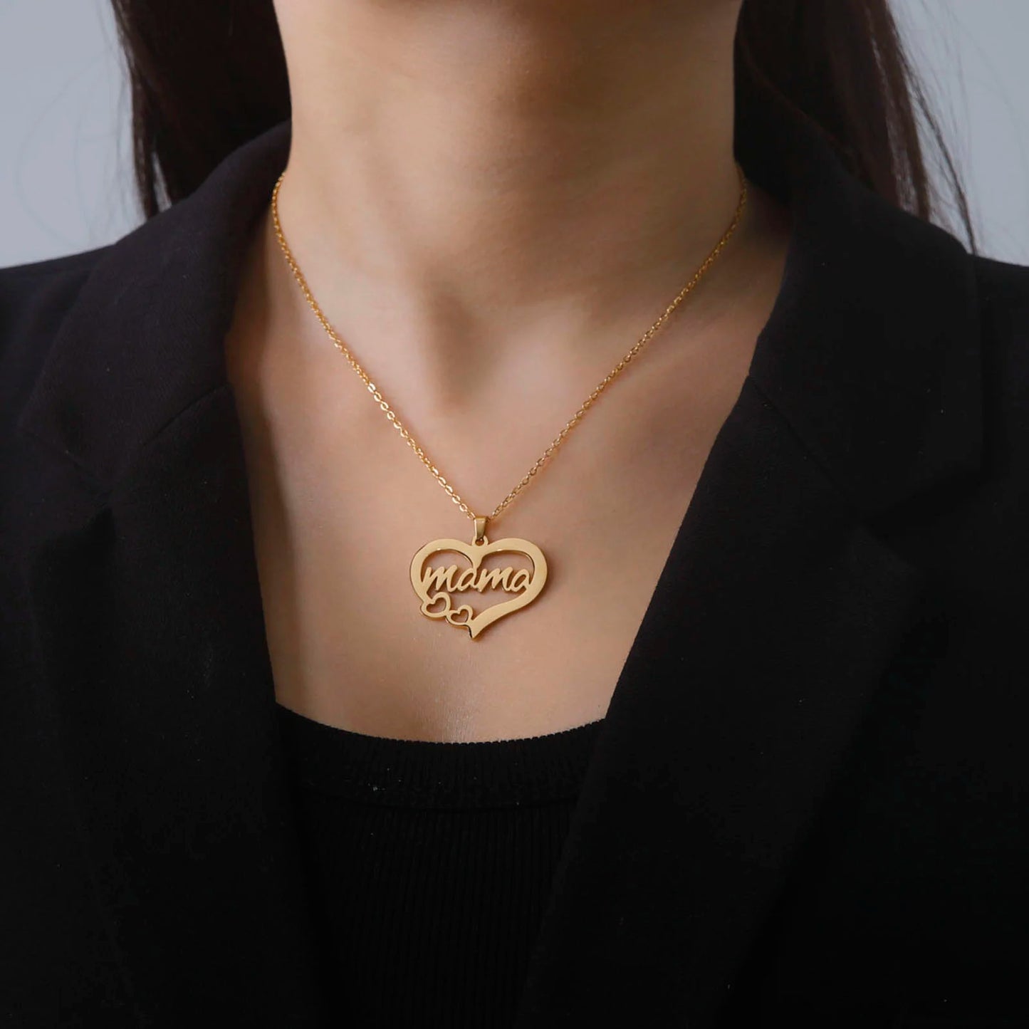 Cazador Sweet Love Heart Pendant Necklace for Women Stainless Steel Jewelry Mother's Day Gift 2025