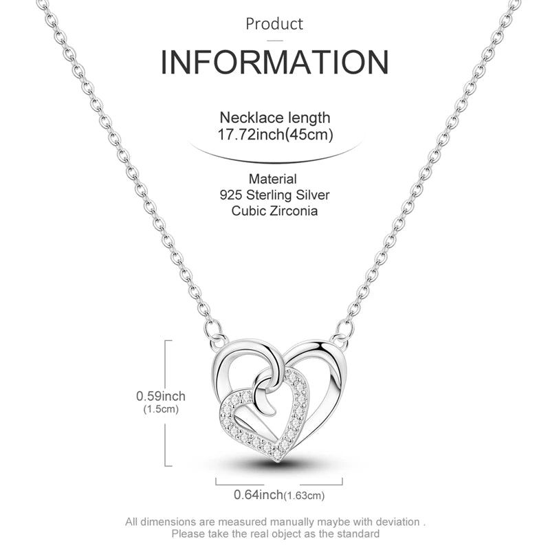 Elegant 925 Sterling Silver Zircon Butterfly Heart Pendant Necklace for Women Anniversary Gift KTN048