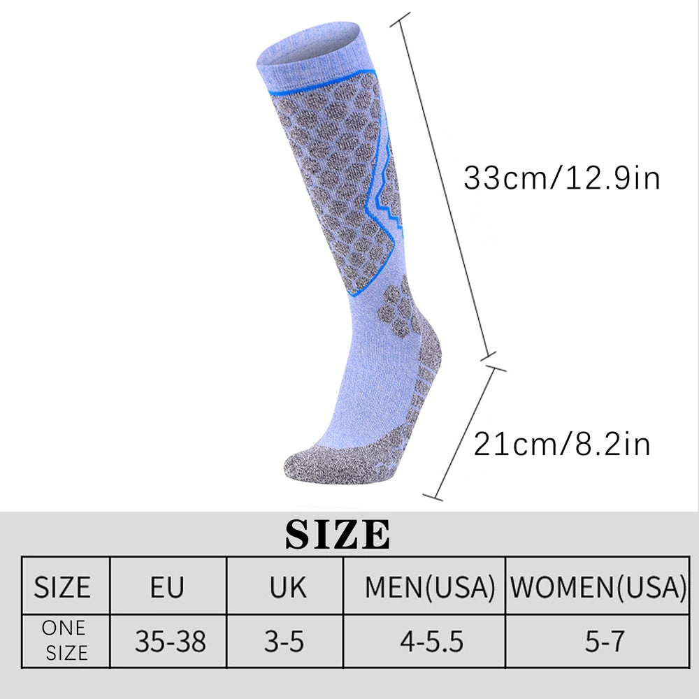Women Breathable Thick Knee High Warm Thermal Ski Socks