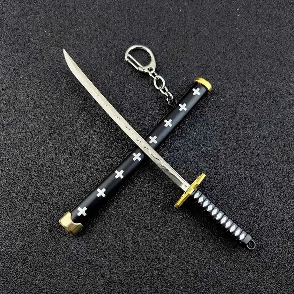 Mini Zoro Samurai Sword Keychain Top Rated Anime Accessory for Cosplay and Gifts K769-black-white