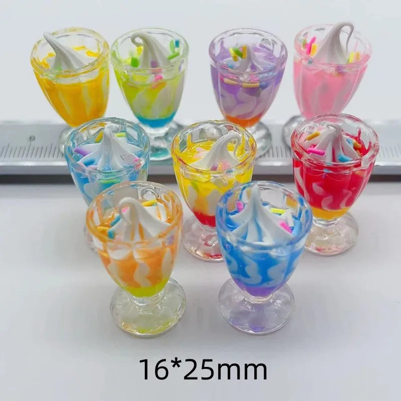 Charming 3D Resin Ice Cream Pendants for DIY Jewelry Crafting