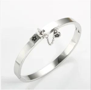 Jovolove Elegant Stainless Steel Waterproof Bangle for Women - Fashionable Gemstone Design