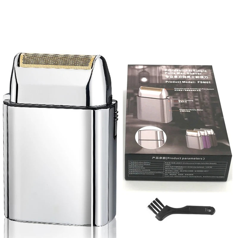 Full Metal Single Blade Electric Shaver for Men Fast Charging Waterproof Razor with Floating Head