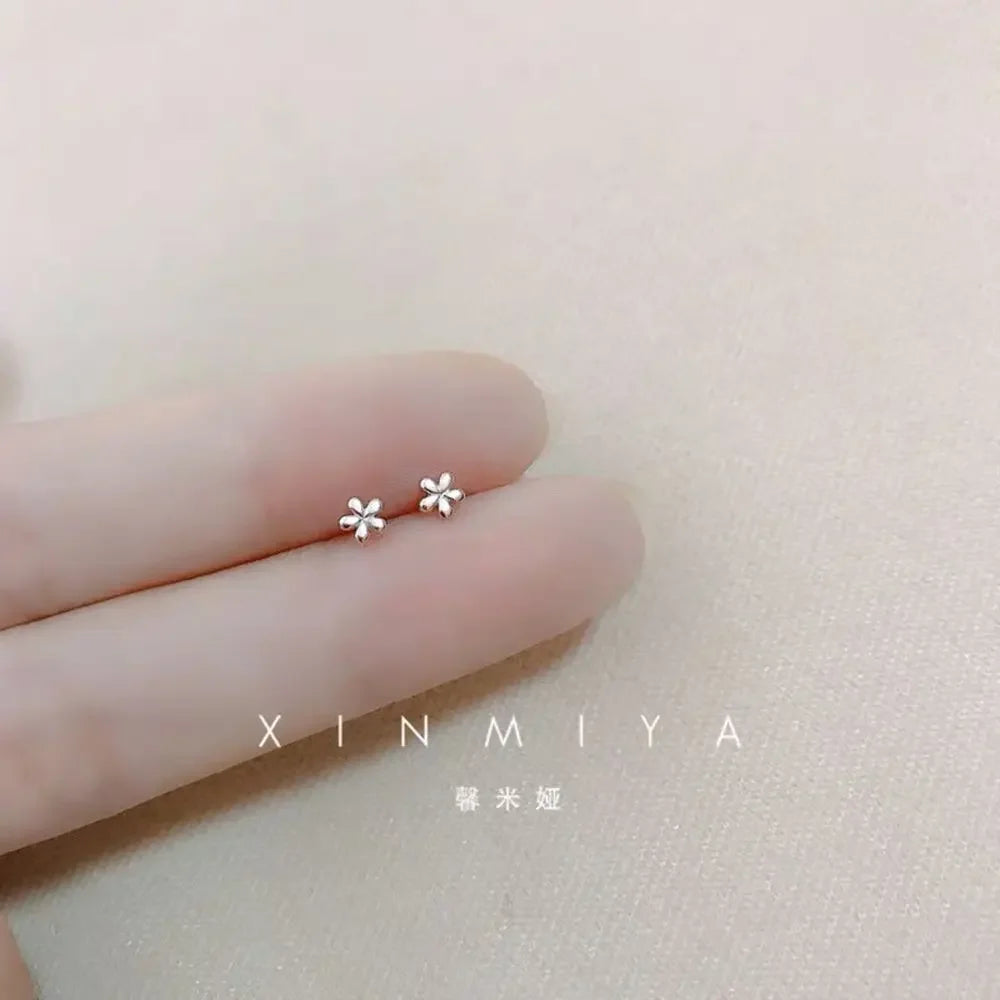 925 Silver Mini Stud Earrings for Women Heart Star Butterfly Dinosaur Design