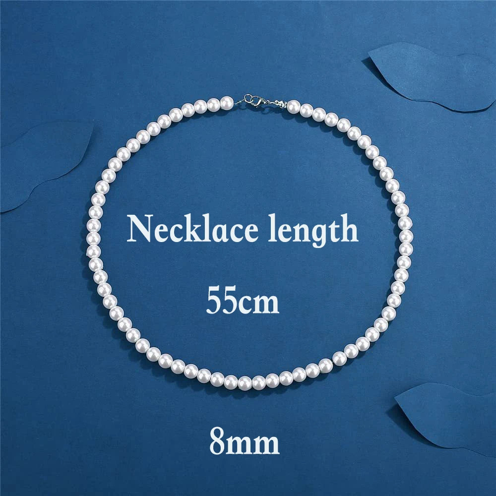 Elegant Unisex Pearl Necklace Handmade Bead Strand for Weddings and Banquets 2024 Trend
