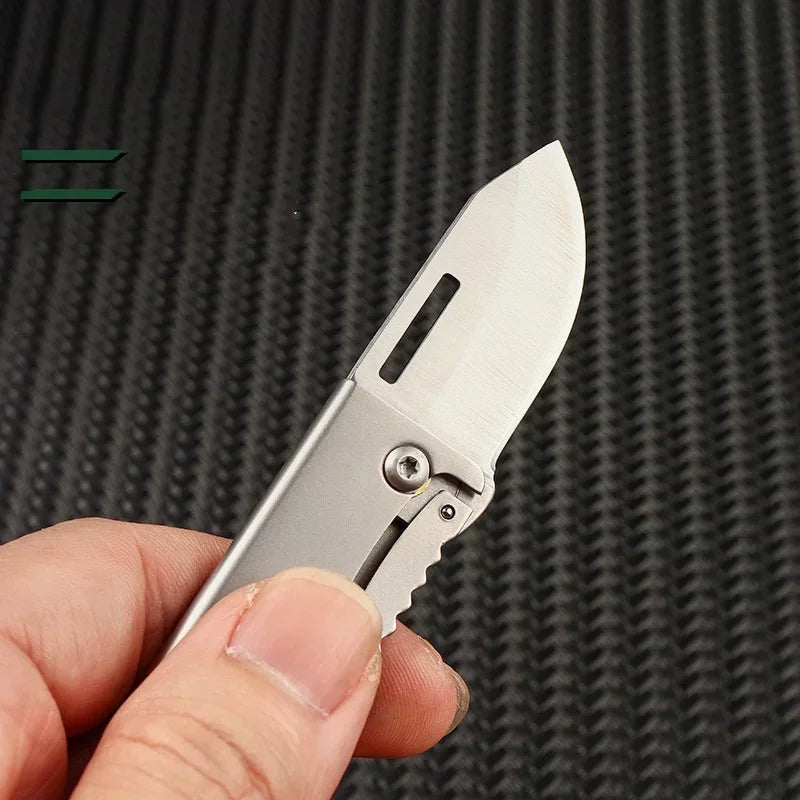 Mini Outdoor Folding Steel Knife - Portable & Sharp Cutting Tool for Camping & Survival WHITE