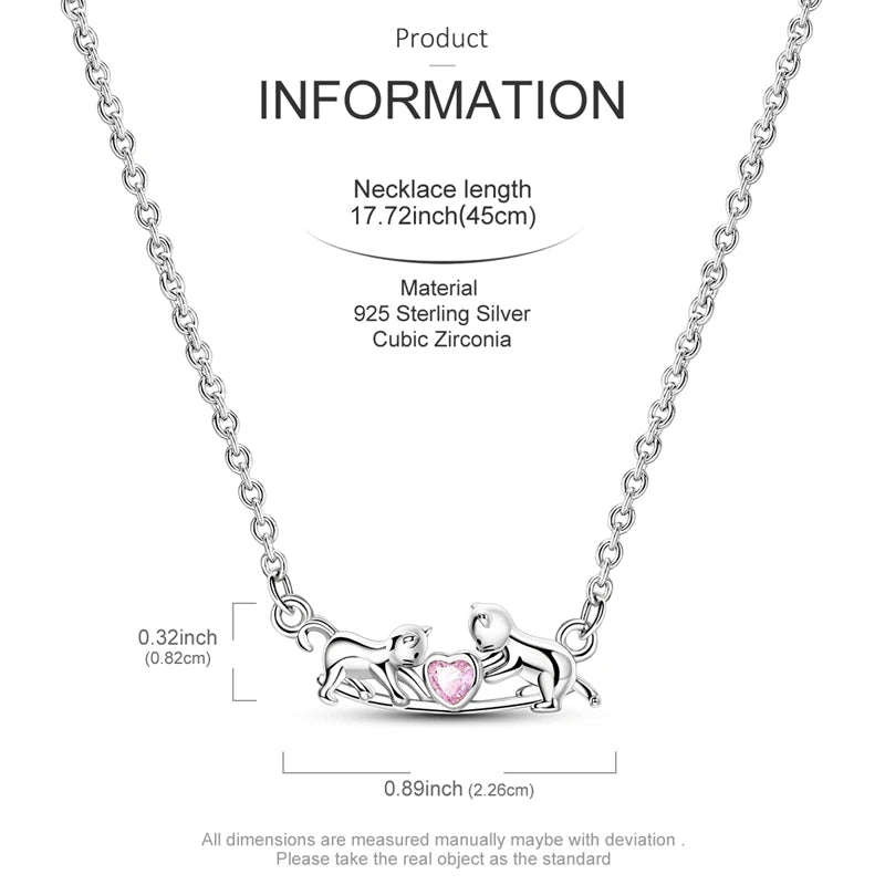 Elegant 925 Sterling Silver Zircon Butterfly Heart Pendant Necklace for Women Anniversary Gift KTN072