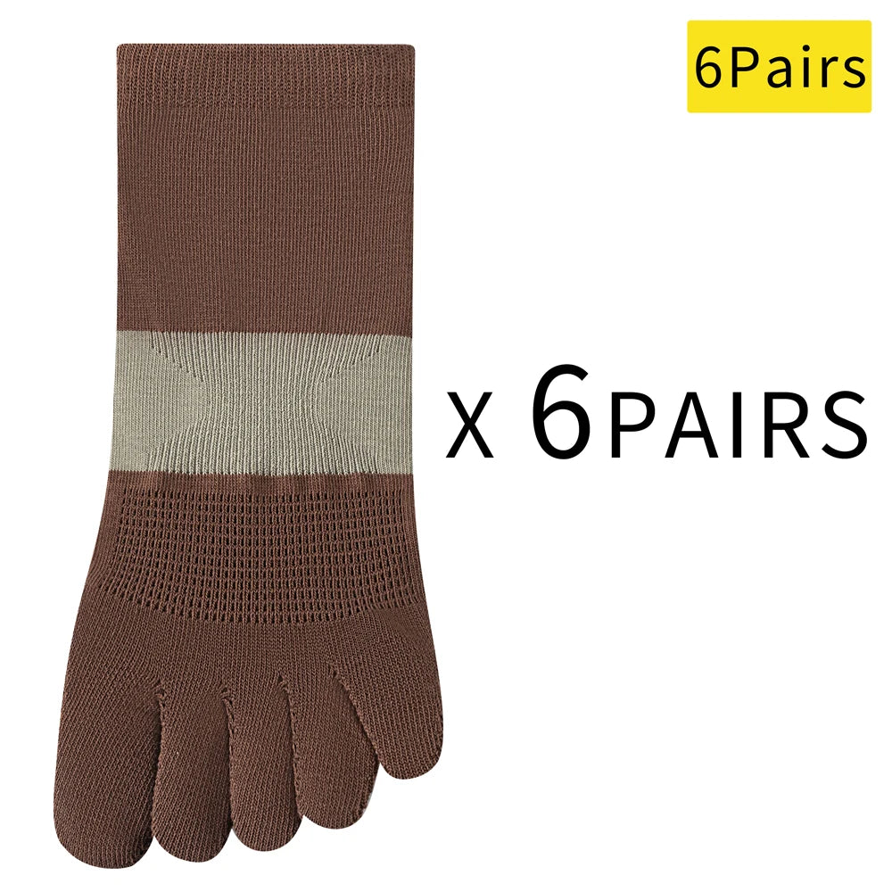 6 Pairs Women's Split Toe Yoga Socks Breathable Grip