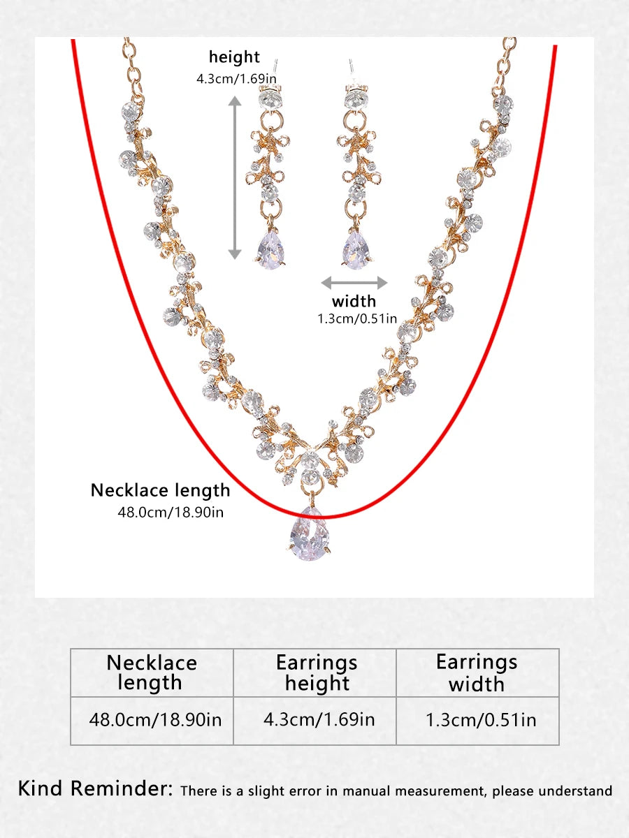 Itacazzo Gold Bridal Headwear Set with Crown, Necklace, and Earrings for Women