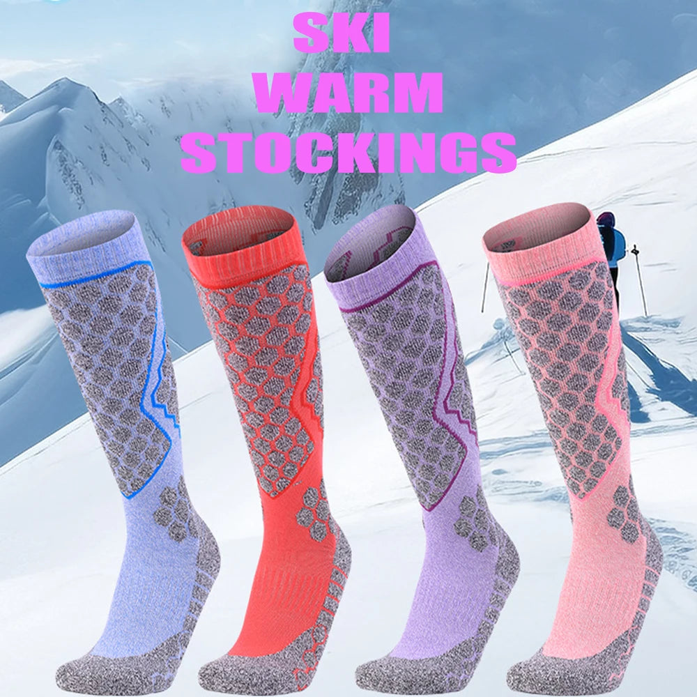 Women Breathable Thick Knee High Warm Thermal Ski Socks