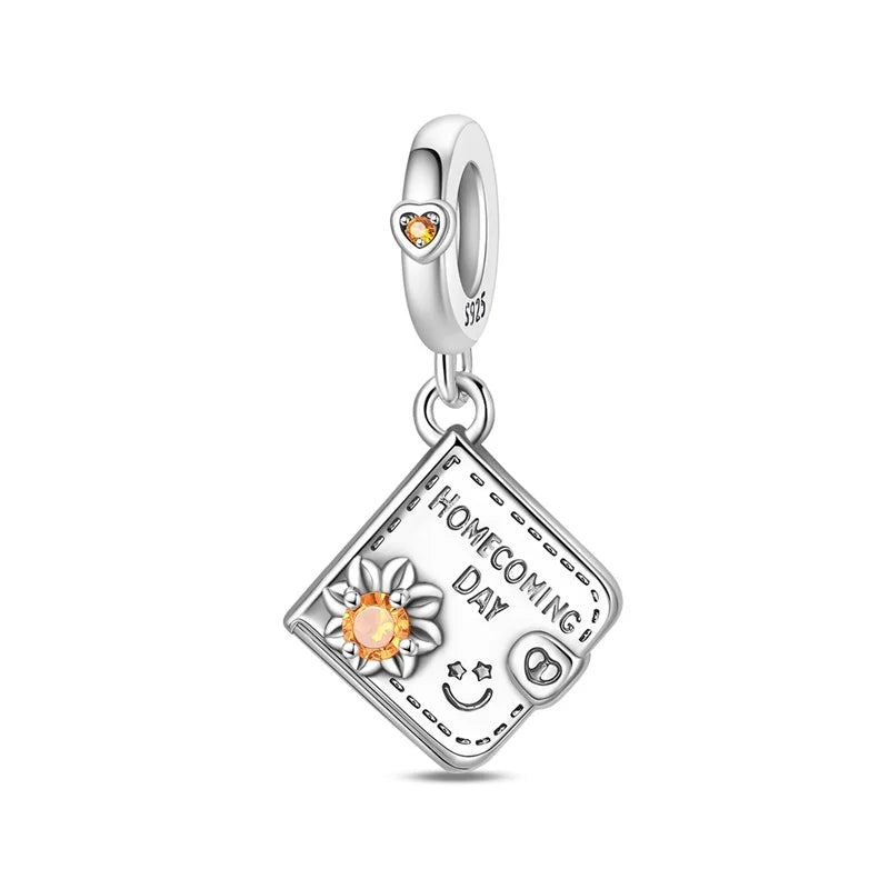 Original 925 Sterling Silver Magic Cube Charm Bead Pendant with Zircon for Bracelet and Necklace Jewelry