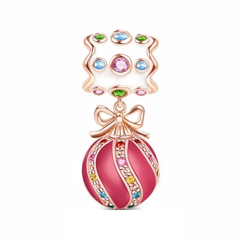 Sparkling Rose Gold Family Tree & Flower Charm Bead for European Silver Bracelet YY1181