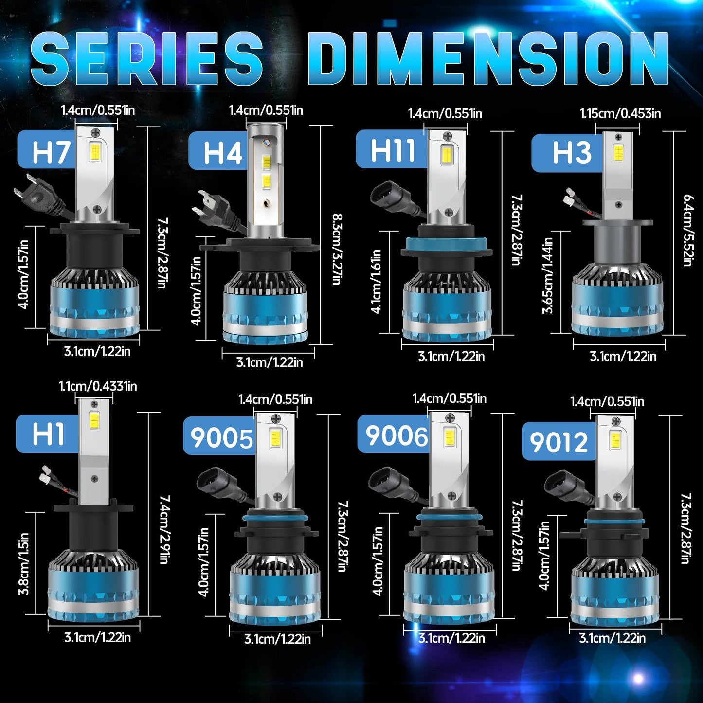 Heyword 160W LED Car Headlight Bulbs 6000K High 30000LM