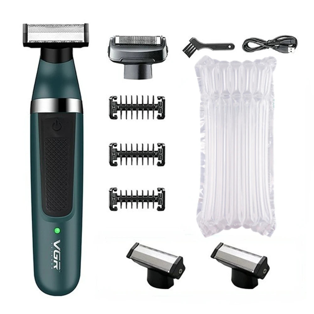 VGR Razor Professional Shaving Machine Electric Shaver Waterproof Beard Trimmer Razor 2 In 1 Hair Trimmer Shaver for Men V-393 without box 2 head