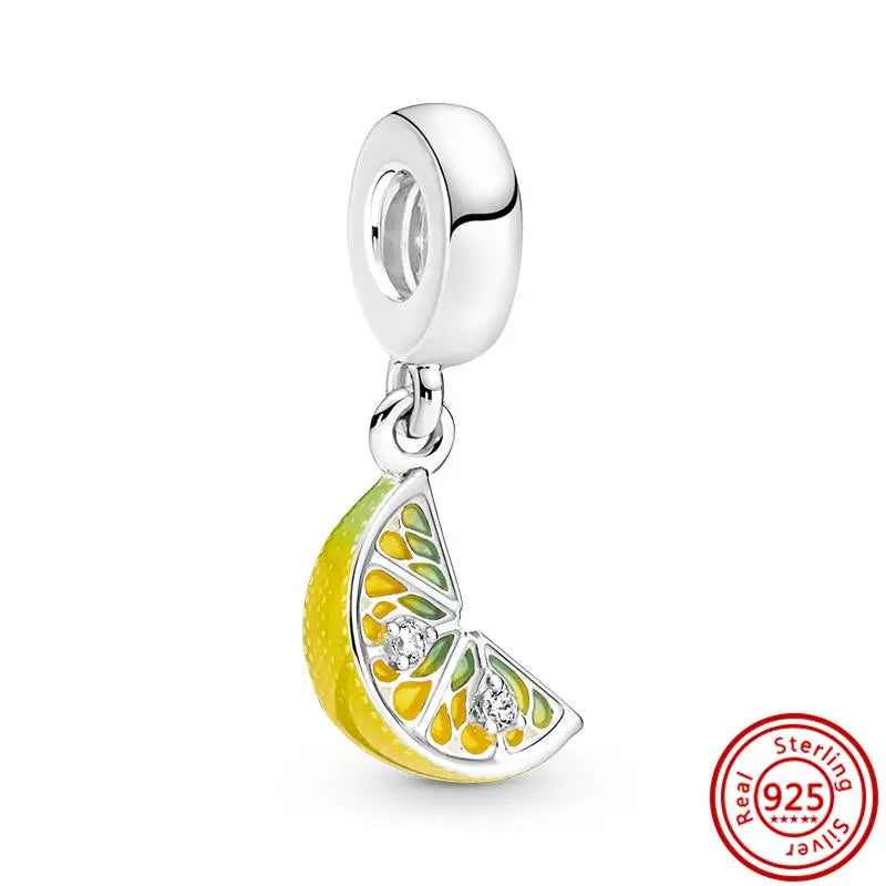 925 Silver Fruit Ice Cream Coffee Cup Beads For Bracelet