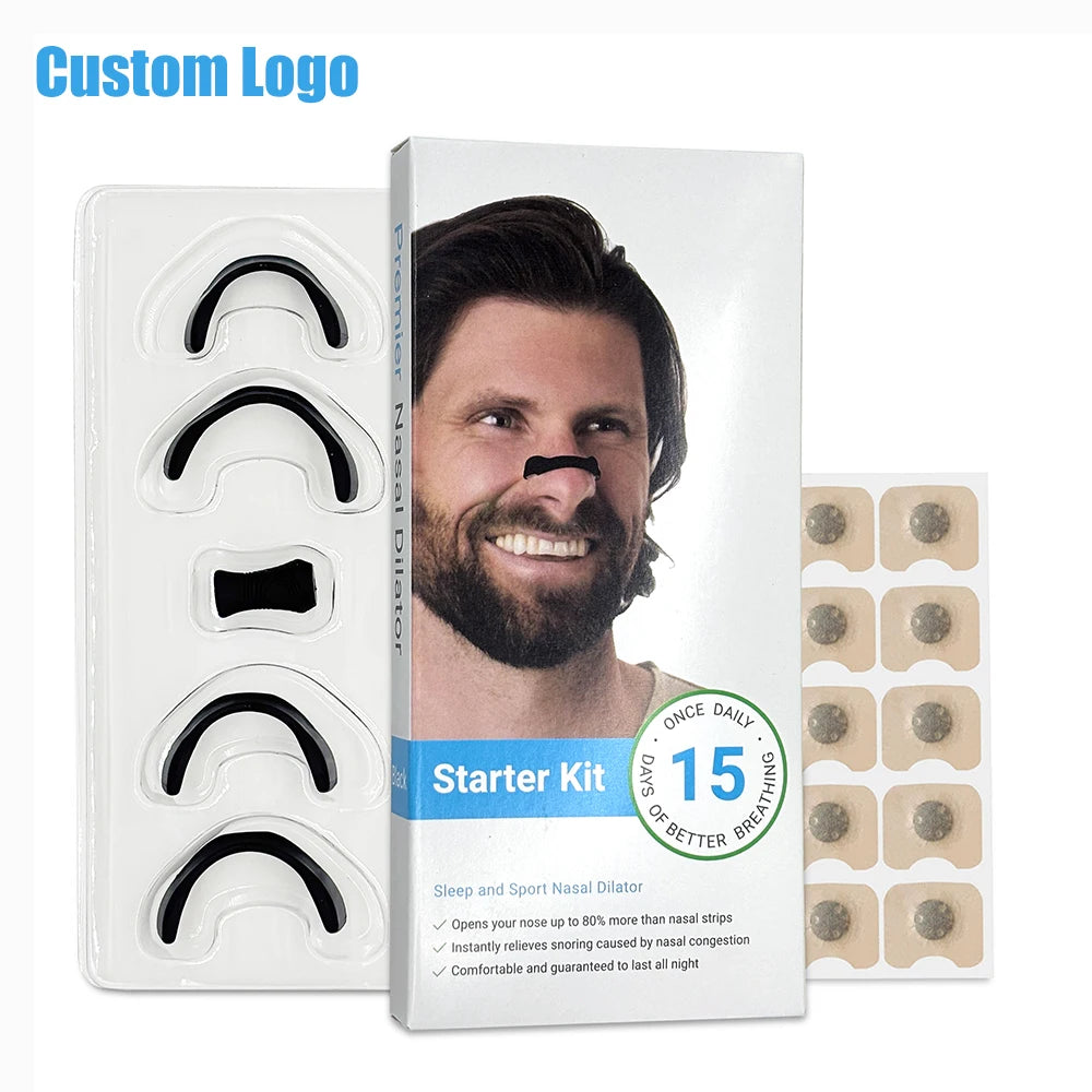 Magnetic Anti Snoring Nose Strips and Clips Nasal Dilators Kit for Improved Breathing and Better Sleep