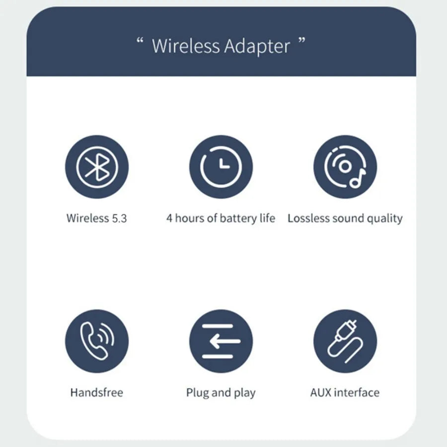 VAORLO 2 in 1 Wireless Bluetooth 5.3 Receiver Transmitter Adapter 3.5mm Aux for Car Music Audio Handsfree Headphones