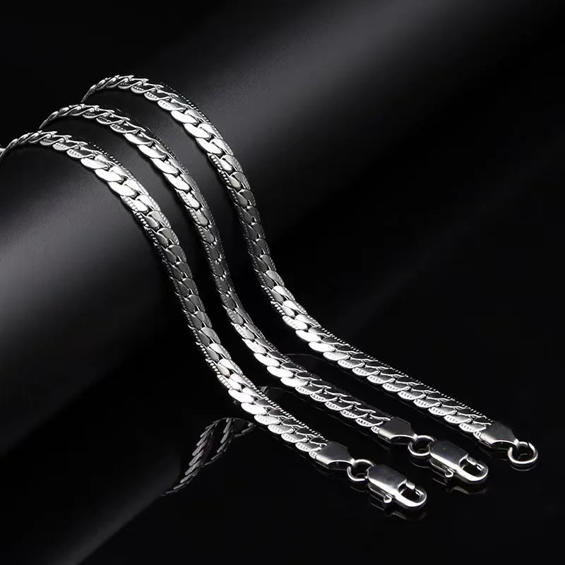 Luxury Silver Necklace Chain for Men and Women - 20-60cm, 5mm, Perfect for Weddings and Engagements 19.5cm