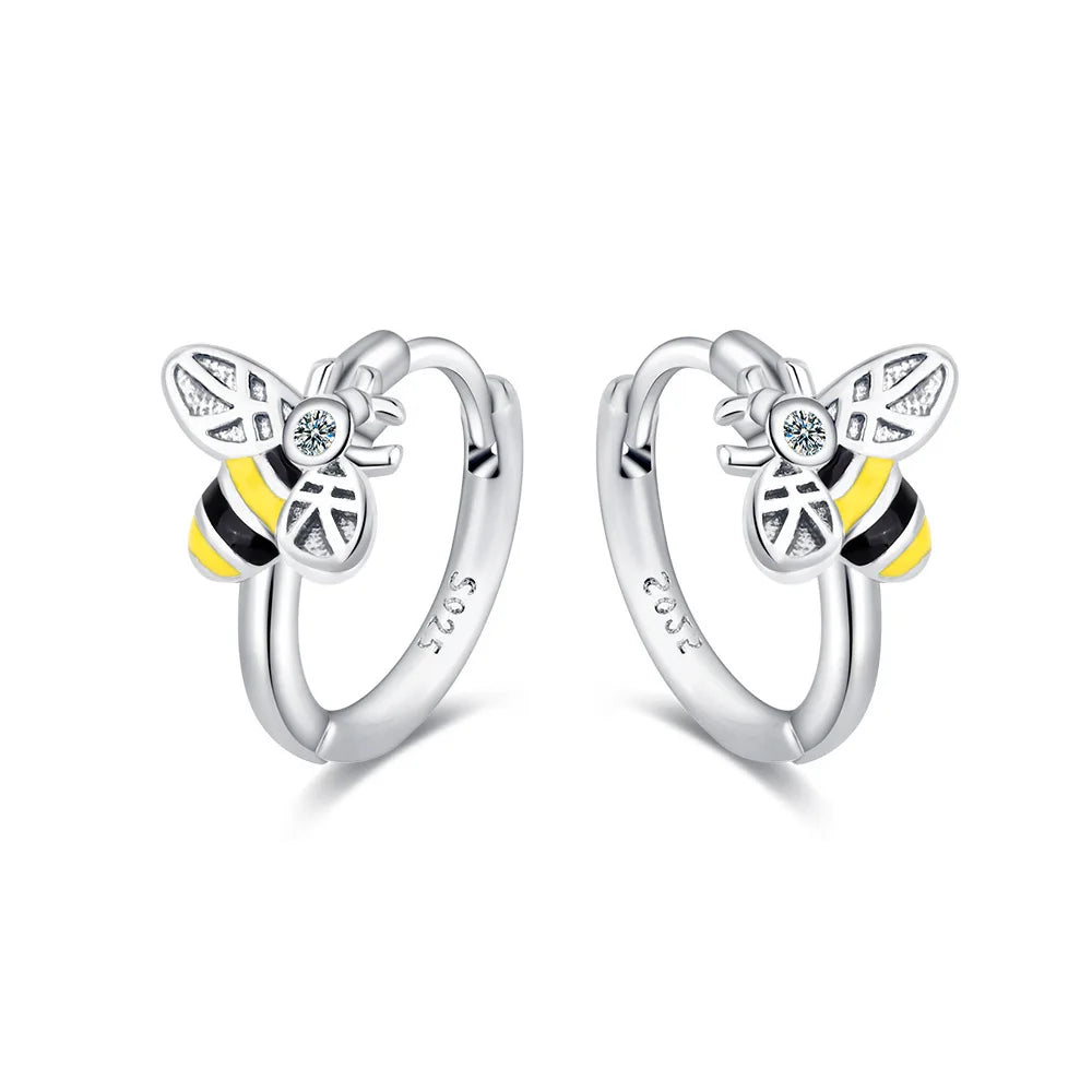 Elegant 925 Sterling Silver Zircon Stud Earrings for Women's Wedding and Engagement